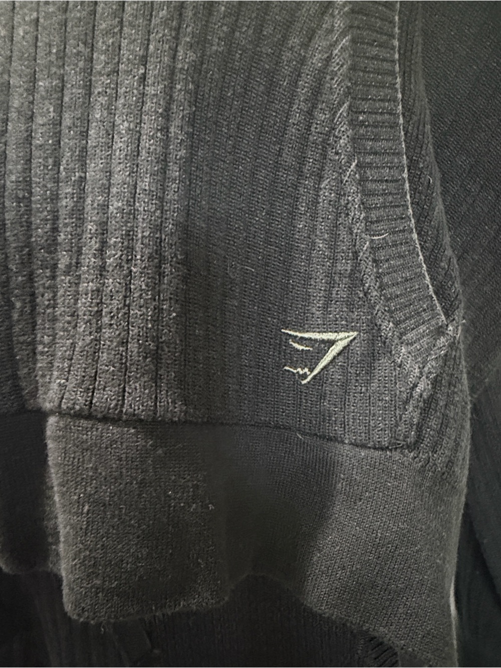 Gymshark Women's Black Ribbed Knit Wide-Leg Pants and hoodie set - Picture 4 of 6
